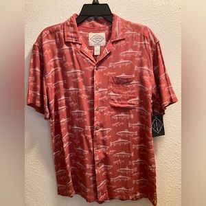 St. John’s Bay NEW Men’s SS Shirt Beach Fish Salmon S
